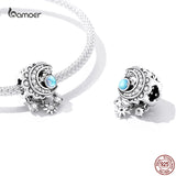 925 Silver Heart Moonstone Star Moon Charms Pendant DIY Jewelry