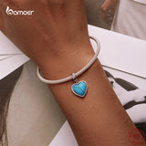 925 Silver Turquoise Heart Pendant Charms for Bracelet & Necklace