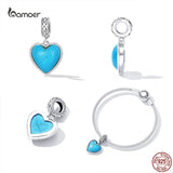 925 Silver Turquoise Heart Pendant Charms for Bracelet & Necklace