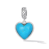 925 Silver Turquoise Heart Pendant Charms for Bracelet & Necklace