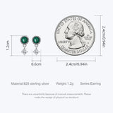 925 Silver Malachite Earrings Women's Jewelry CZ Drop Earrings