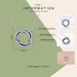 925 Silver Minimalism Geometric Circle Pendant Necklace Women CZ Jewelry