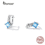 925 Silver CZ Ear Buckle Earrings for Women S925 Fine Jewelry