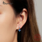 925 Silver CZ Ear Buckle Earrings for Women S925 Fine Jewelry
