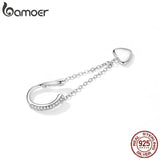 925 Sterling Silver Love Ear Cuff for Female