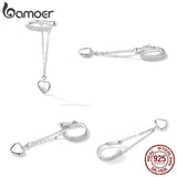 925 Sterling Silver Love Ear Cuff for Female