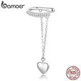 925 Sterling Silver Love Ear Cuff for Female