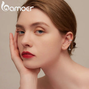 925 Sterling Silver Love Ear Cuff for Female