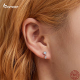 925 Silver Opal Ear Studs Earrings Cubic Zirconia Drop Earrings