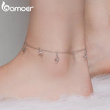 925 Silver Snake Anklet Platinum Plated Foot Jewelry