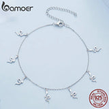 925 Silver Snake Anklet Platinum Plated Foot Jewelry