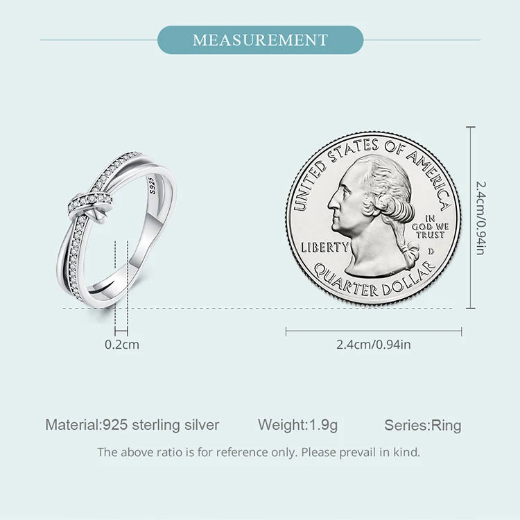 925 Sterling Silver Vintage Knot Band Ring for Women