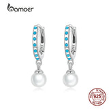 925 Silver Turquoise Shell Bead Drop Earrings Wedding Jewelry