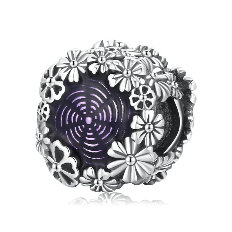 925 Silver Retro Flowers Safety Chain for Women Bracelet or Bangle
