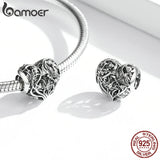 925 Silver Retro Flowers Safety Chain for Women Bracelet or Bangle