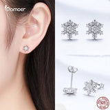 Rose Flower Stud Earrings 925 Sterling Silver Jewelry
