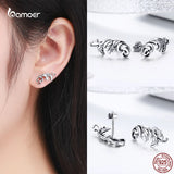 Rose Flower Stud Earrings 925 Sterling Silver Jewelry