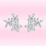 Rose Flower Stud Earrings 925 Sterling Silver Jewelry
