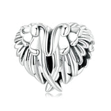 S925 Heart Wings Charms Beads Pendant For Women DIY Jewelry