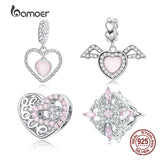 S925 Vintage Pattern Charms Pink & Purple CZ Pendant