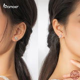 Angel Wings Earrings 925 Silver CZ Hypoallergenic Jewelry