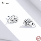 Angel Wings Earrings 925 Silver CZ Hypoallergenic Jewelry