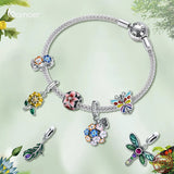 Dragonfly Charms 925 Silver Pendant Women's Bracelet Jewelry