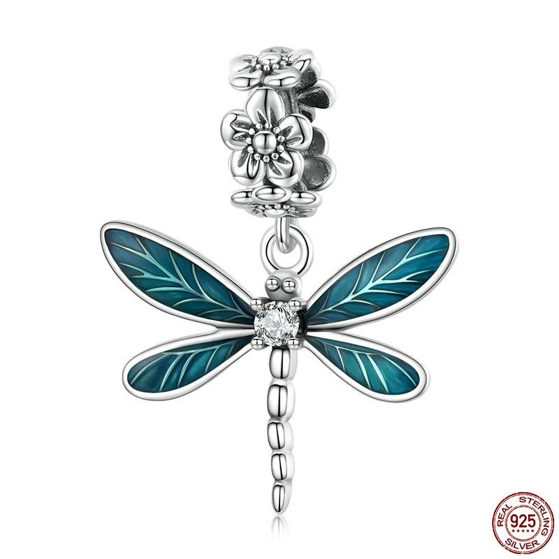 Dragonfly Charms 925 Silver Pendant Women's Bracelet Jewelry