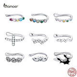Bamoer Silver 925 Heart Rose Dragonfly Ear Clip Earring for Women