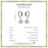 925 Silver CZ Drop Earrings for Women Wedding Jewelry