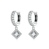 925 Silver CZ Drop Earrings for Women Wedding Jewelry