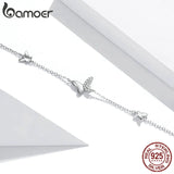 Flying Butterfly Bracelet Silver 925 Lobster Clasp Chain Women OOTD
