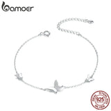 Flying Butterfly Bracelet Silver 925 Lobster Clasp Chain Women OOTD