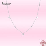 925 Silver Platinum CZ Heart Pendant Necklace