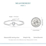 925 Silver Zircon Bracelet for Women Party Jewelry