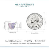925 Silver CZ Heart Charm Pendant for Bracelet