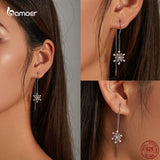 Snowflake Stud Earrings 925 Sterling Silver Winter Party Jewelry