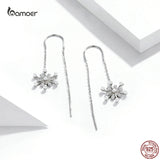 Snowflake Stud Earrings 925 Sterling Silver Winter Party Jewelry
