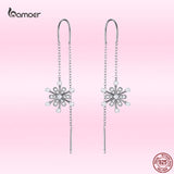 Snowflake Stud Earrings 925 Sterling Silver Winter Party Jewelry