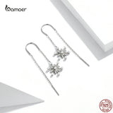 Snowflake Stud Earrings 925 Sterling Silver Winter Party Jewelry