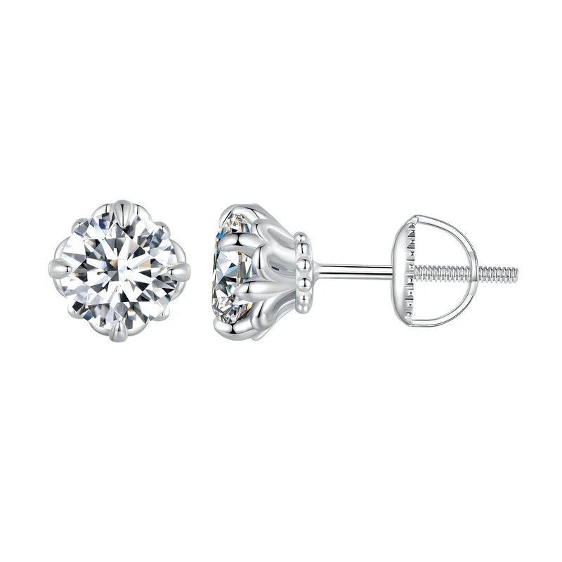 0.5CT D VVS1 EX Moissanite Stud Earrings S925 Platinum Plated Lab Diamond Gift