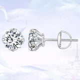 0.5CT D VVS1 EX Moissanite Stud Earrings S925 Platinum Plated Lab Diamond Gift