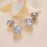 0.5CT D VVS1 EX Moissanite Stud Earrings S925 Platinum Plated Lab Diamond Gift