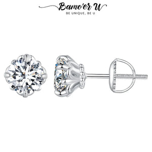 0.5CT D VVS1 EX Moissanite Stud Earrings S925 Platinum Plated Lab Diamond Gift