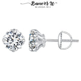 0.5CT D VVS1 EX Moissanite Stud Earrings S925 Platinum Plated Lab Diamond Gift