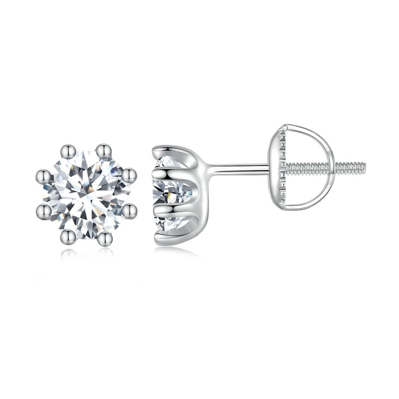 1.6CT D VVS1 EX Moissanite Stud Earrings for Women