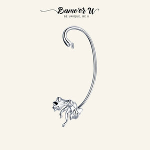 925 Silver Flower Cuff Earrings for Brides Wedding Jewelry