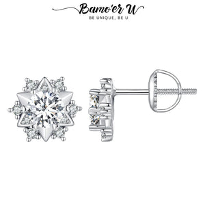 1CT Moissanite Star Ear Stud Zircon Earrings
