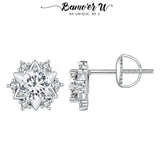 1CT Moissanite Star Ear Stud Zircon Earrings