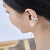 925 Silver Lace Fringe Cuff Earring Mono Ear Stud Bridal Wedding Gift
